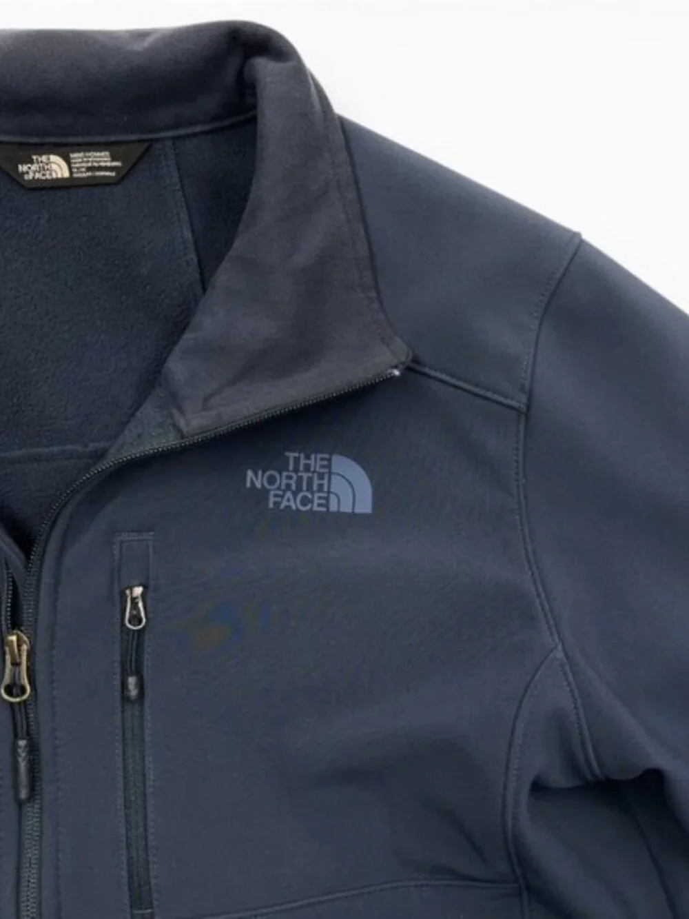 The North Face Windwall Softshell Blue Full Zip Fleece Lined Jacket Men's M